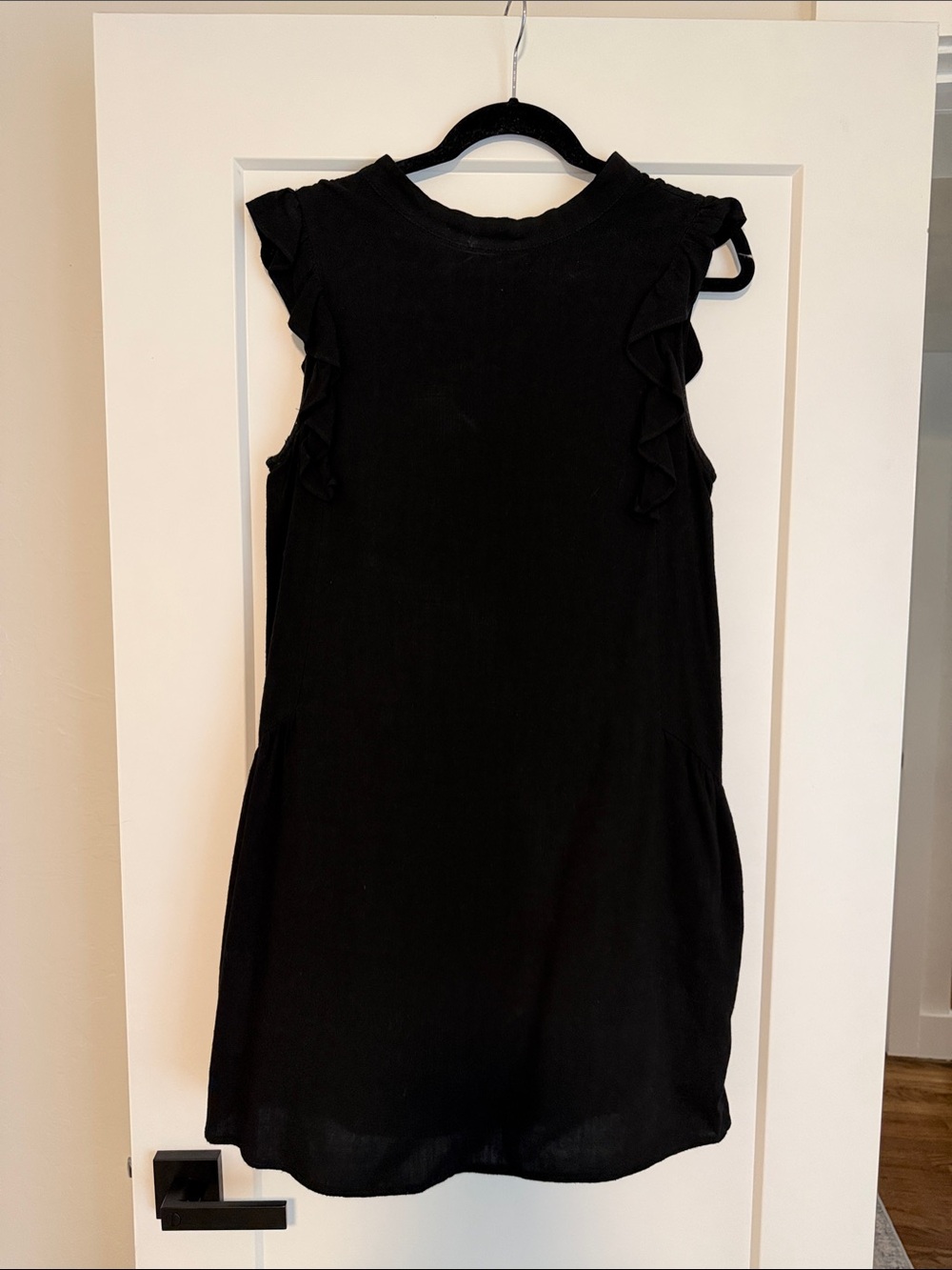 Classic Black Ruffle Sleeve Women's Dress